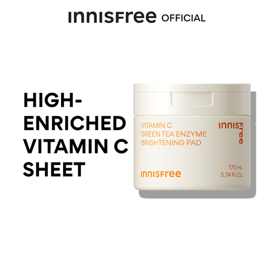 Innisfree Vitamin C Green tea Enzyme Brightening Pad 170 ml.
